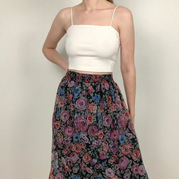 Vintage Three Flaggs Floral Maxi Skirt - Picture 9 of 9